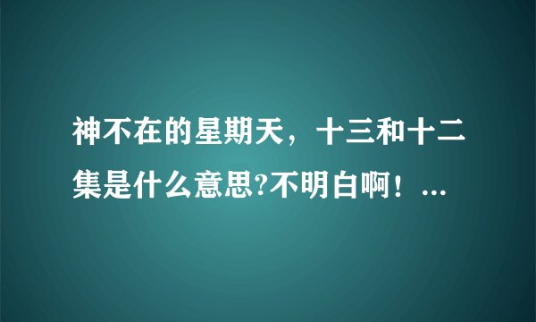 神不在的星期天，十三和十二集是什么意思?不明白啊！诸位解释清楚点啊！为什么写的是更新而不是完结呢？