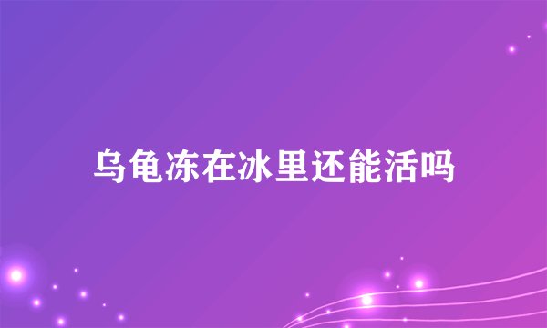 乌龟冻在冰里还能活吗