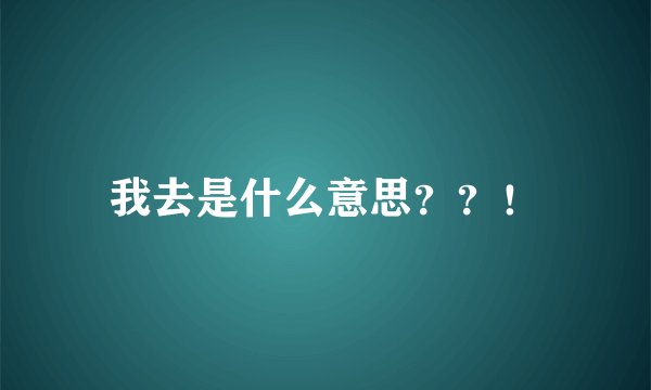 我去是什么意思？？！