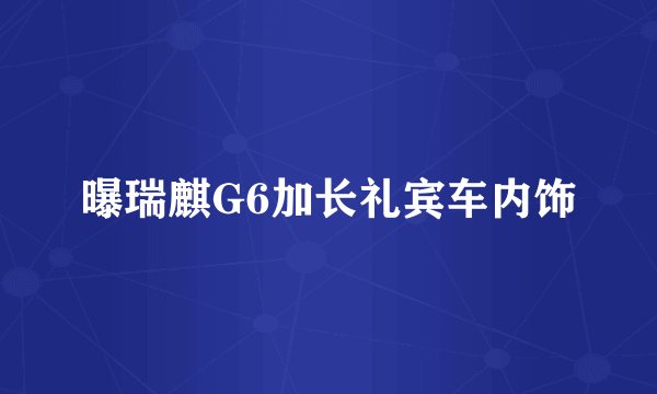 曝瑞麒G6加长礼宾车内饰