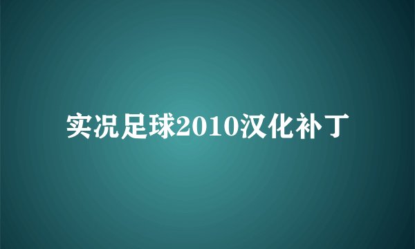 实况足球2010汉化补丁