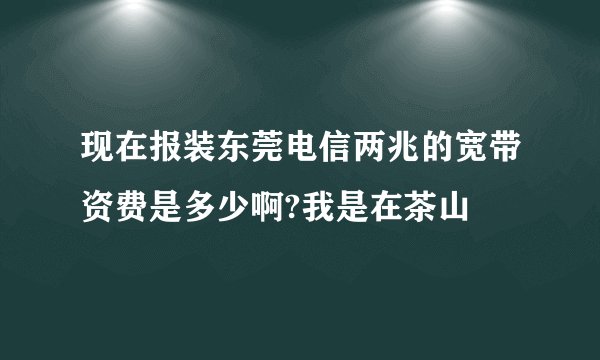 现在报装东莞电信两兆的宽带资费是多少啊?我是在茶山