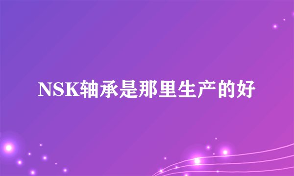 NSK轴承是那里生产的好