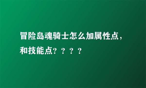 冒险岛魂骑士怎么加属性点，和技能点？？？？