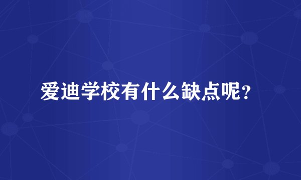 爱迪学校有什么缺点呢？