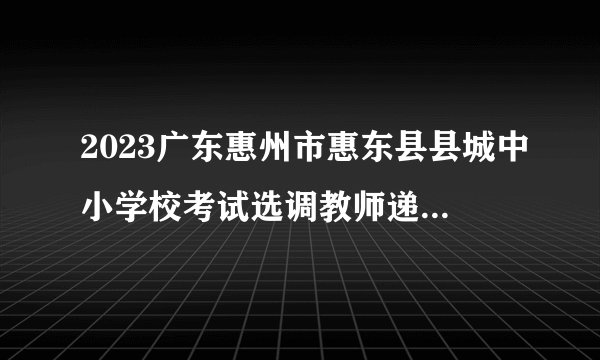 2023广东惠州市惠东县县城中小学校考试选调教师递补人员名单公示