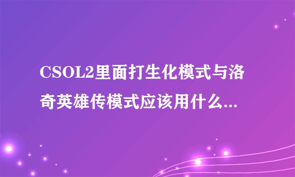 CSOL2里面打生化模式与洛奇英雄传模式应该用什么枪比较好？