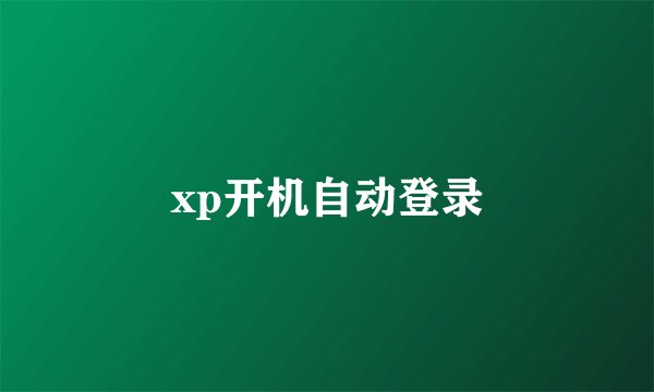 xp开机自动登录