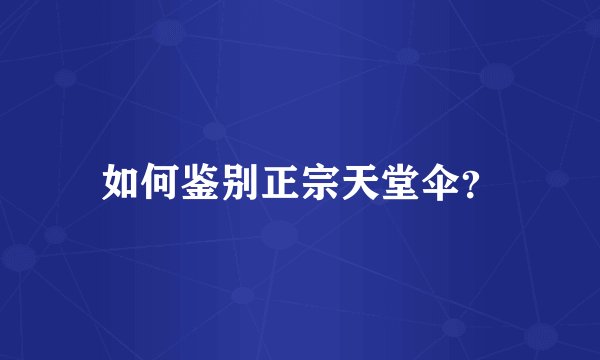 如何鉴别正宗天堂伞？