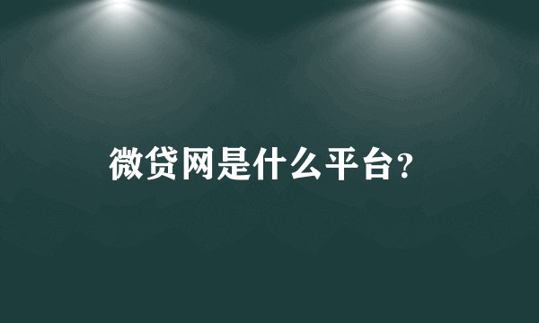 微贷网是什么平台？