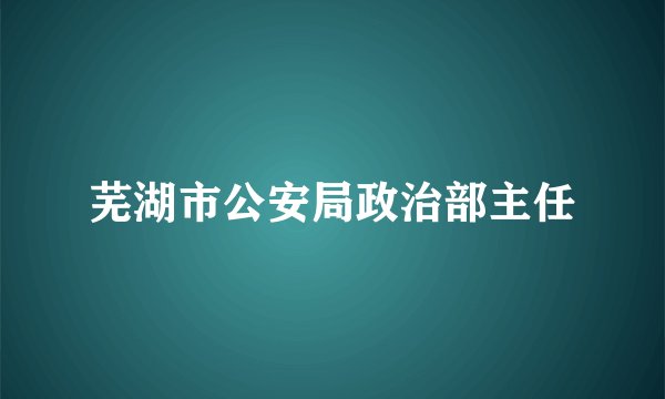 芜湖市公安局政治部主任