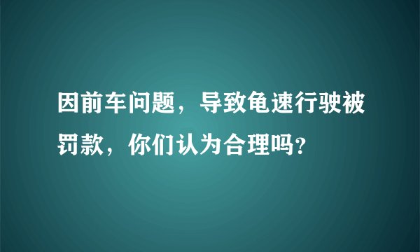 因前车问题，导致龟速行驶被罚款，你们认为合理吗？