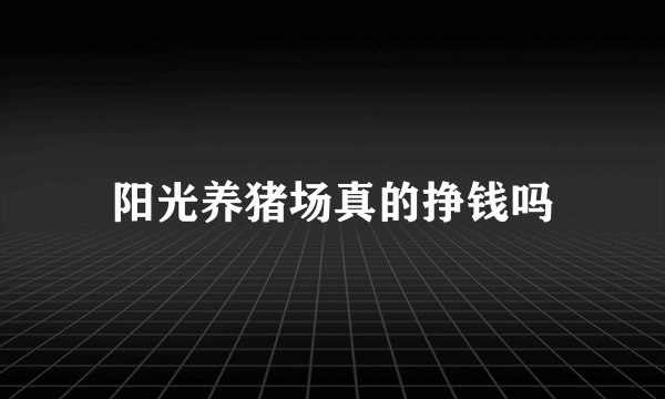 阳光养猪场真的挣钱吗