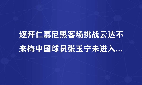 逐拜仁慕尼黑客场挑战云达不来梅中国球员张玉宁未进入主队大名单