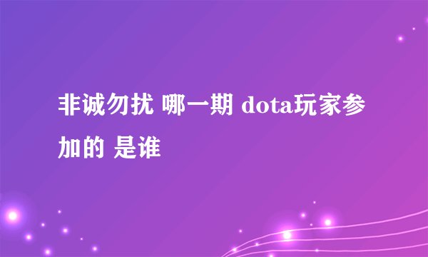 非诚勿扰 哪一期 dota玩家参加的 是谁