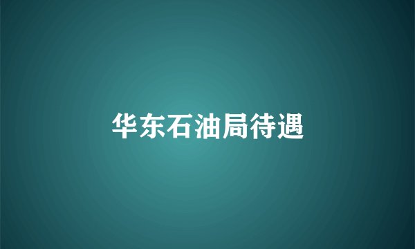 华东石油局待遇