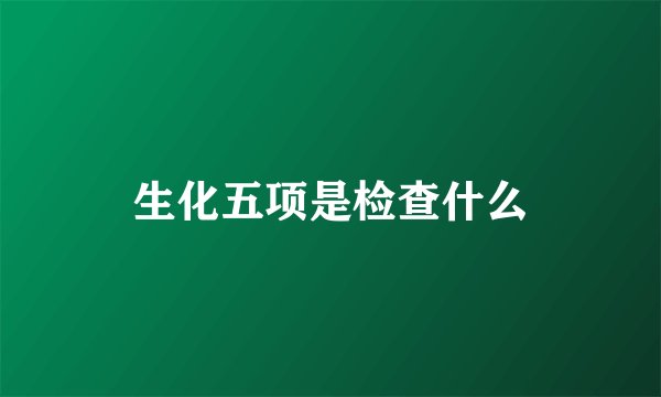 生化五项是检查什么