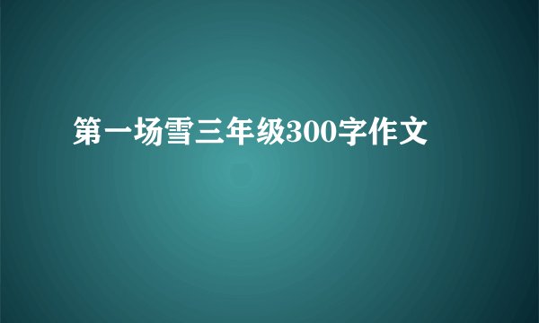 第一场雪三年级300字作文