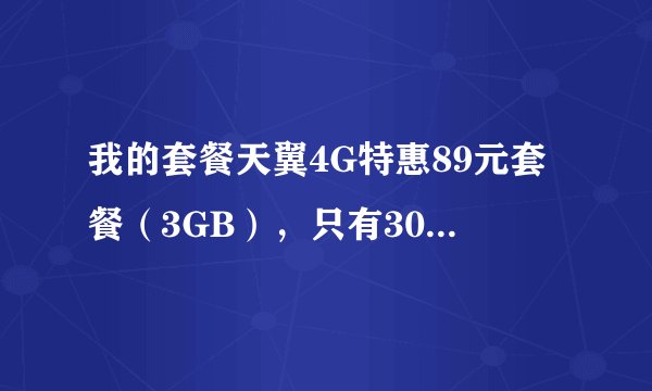 我的套餐天翼4G特惠89元套餐（3GB），只有300分钟吗？