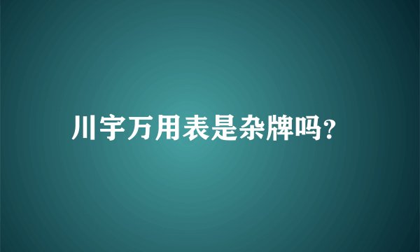 川宇万用表是杂牌吗？