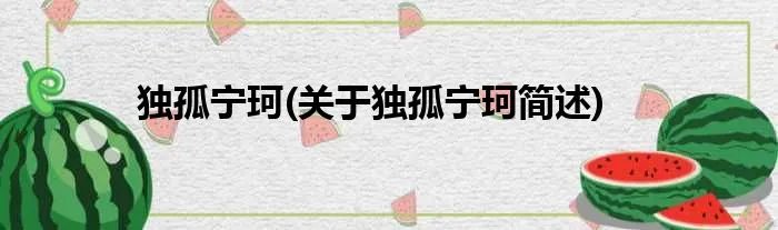 独孤宁珂(关于独孤宁珂简述)