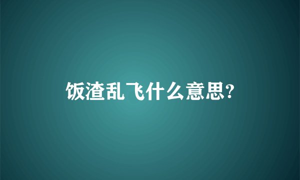 饭渣乱飞什么意思?