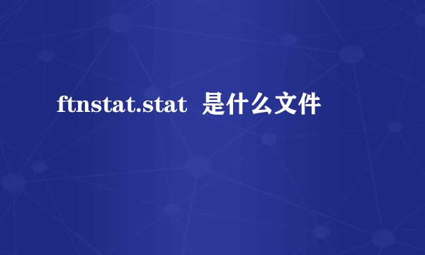 ftnstat.stat  是什么文件