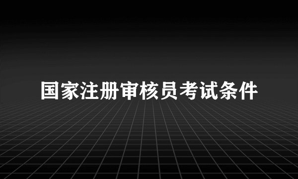 国家注册审核员考试条件