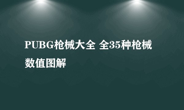 PUBG枪械大全 全35种枪械数值图解