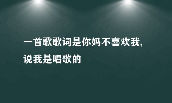 一首歌歌词是你妈不喜欢我,说我是唱歌的
