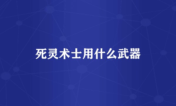 死灵术士用什么武器