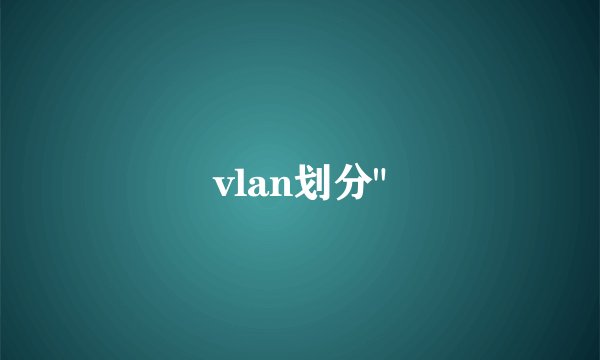 vlan划分
