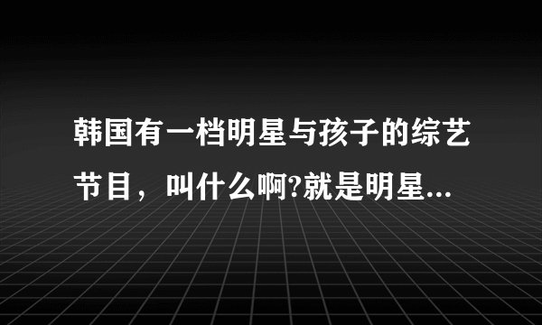 韩国有一档明星与孩子的综艺节目，叫什么啊?就是明星和自己的孩子共同参与的节目？