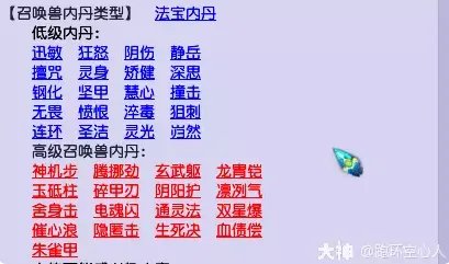 梦幻西游内丹详细介绍