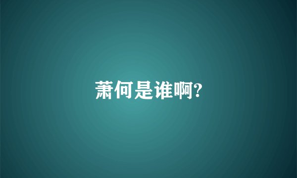 萧何是谁啊?