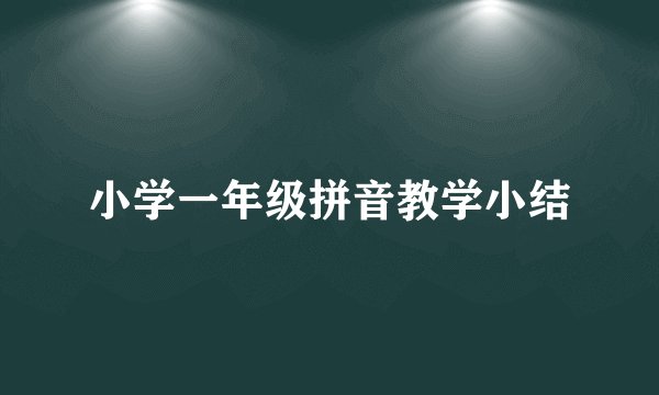 小学一年级拼音教学小结