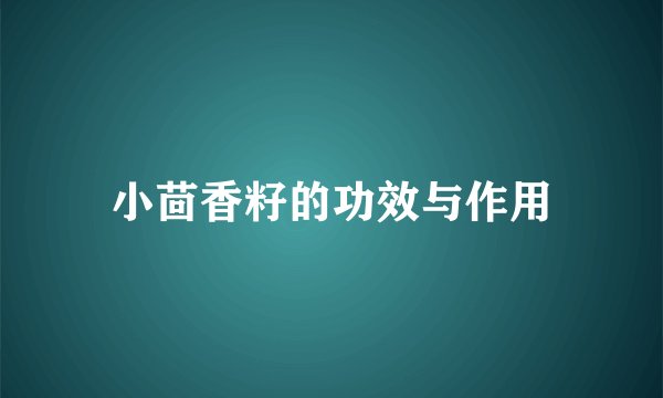 小茴香籽的功效与作用