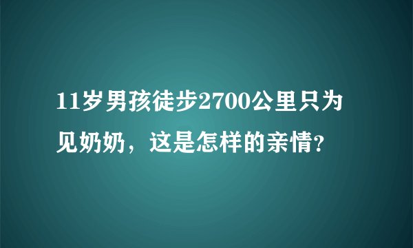 11岁男孩徒步2700公里只为见奶奶，这是怎样的亲情？