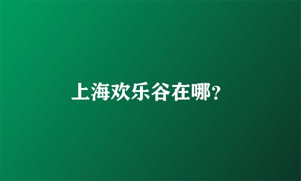 上海欢乐谷在哪？