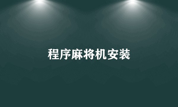 程序麻将机安装