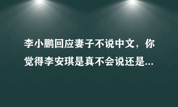 李小鹏回应妻子不说中文，你觉得李安琪是真不会说还是在秀优越感？
