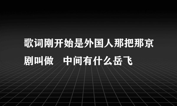 歌词刚开始是外国人那把那京剧叫做   中间有什么岳飞