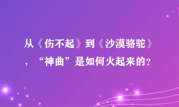 从《伤不起》到《沙漠骆驼》，“神曲”是如何火起来的？