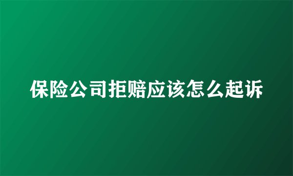 保险公司拒赔应该怎么起诉