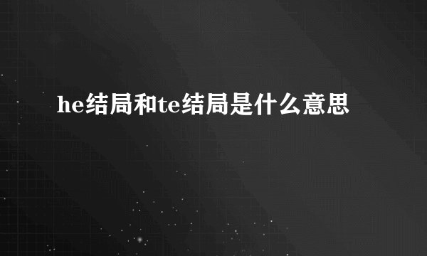 he结局和te结局是什么意思
