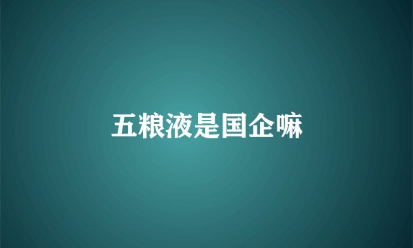 五粮液是国企嘛