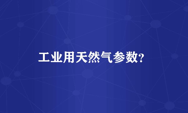 工业用天然气参数？
