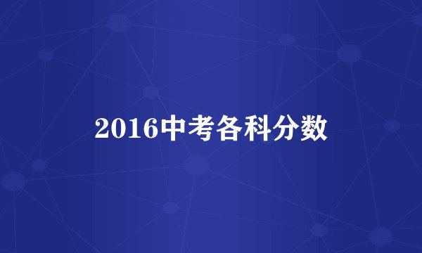 2016中考各科分数