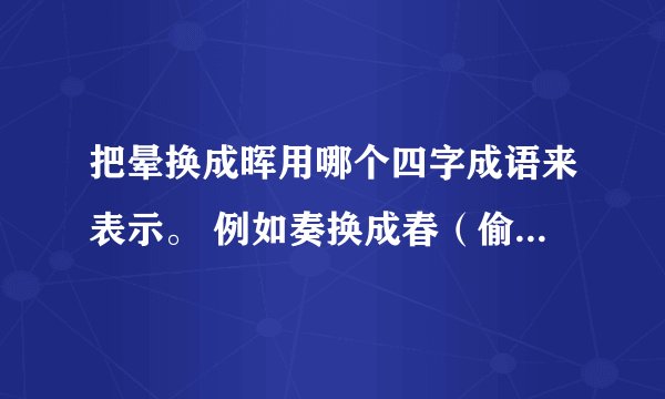 把晕换成晖用哪个四字成语来表示。 例如奏换成春（偷天换日）