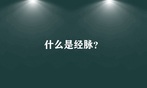 什么是经脉？